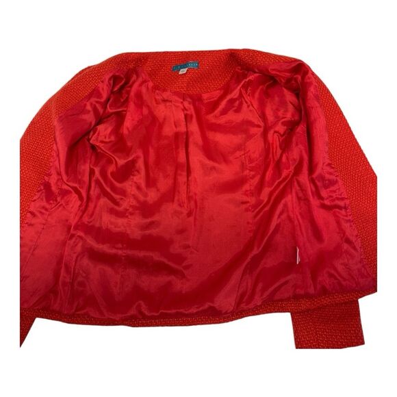 Pim + Larkin Orange tweed Open Front Preppy Office Blazer size S - Picture 7 of 9